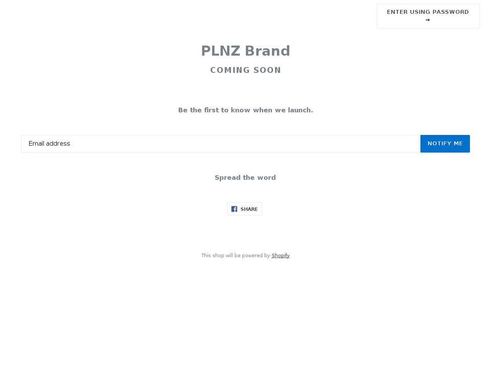 plnzbrand.com — Shopify storefront screenshot