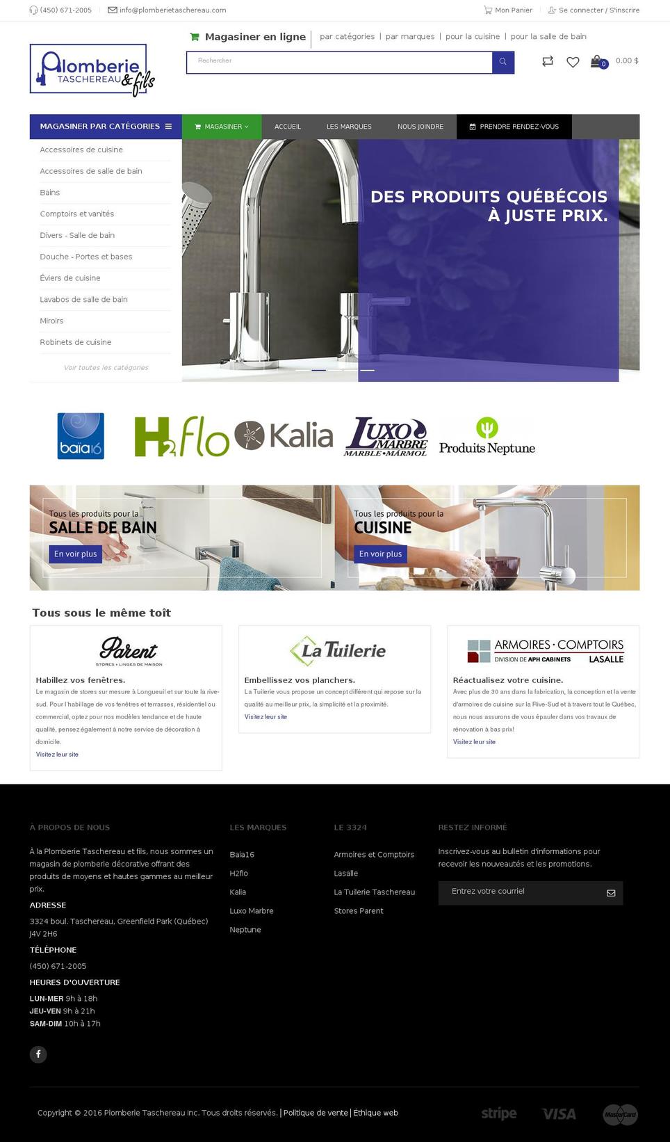 plomberietaschereau.com shopify website screenshot