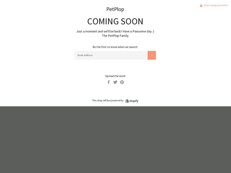 plop.pet shopify website screenshot