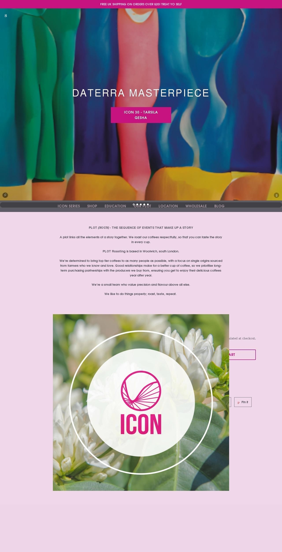 plotroasting.com shopify website screenshot