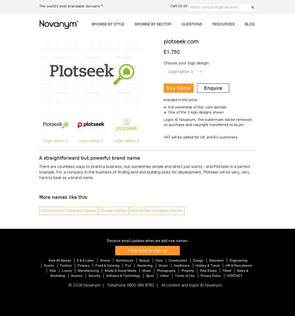 plotseek.com — Shopify storefront screenshot