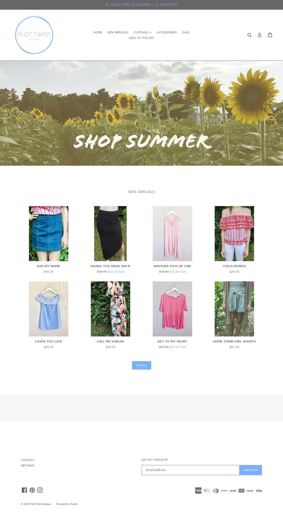 plottwistboutique.com — Shopify storefront screenshot