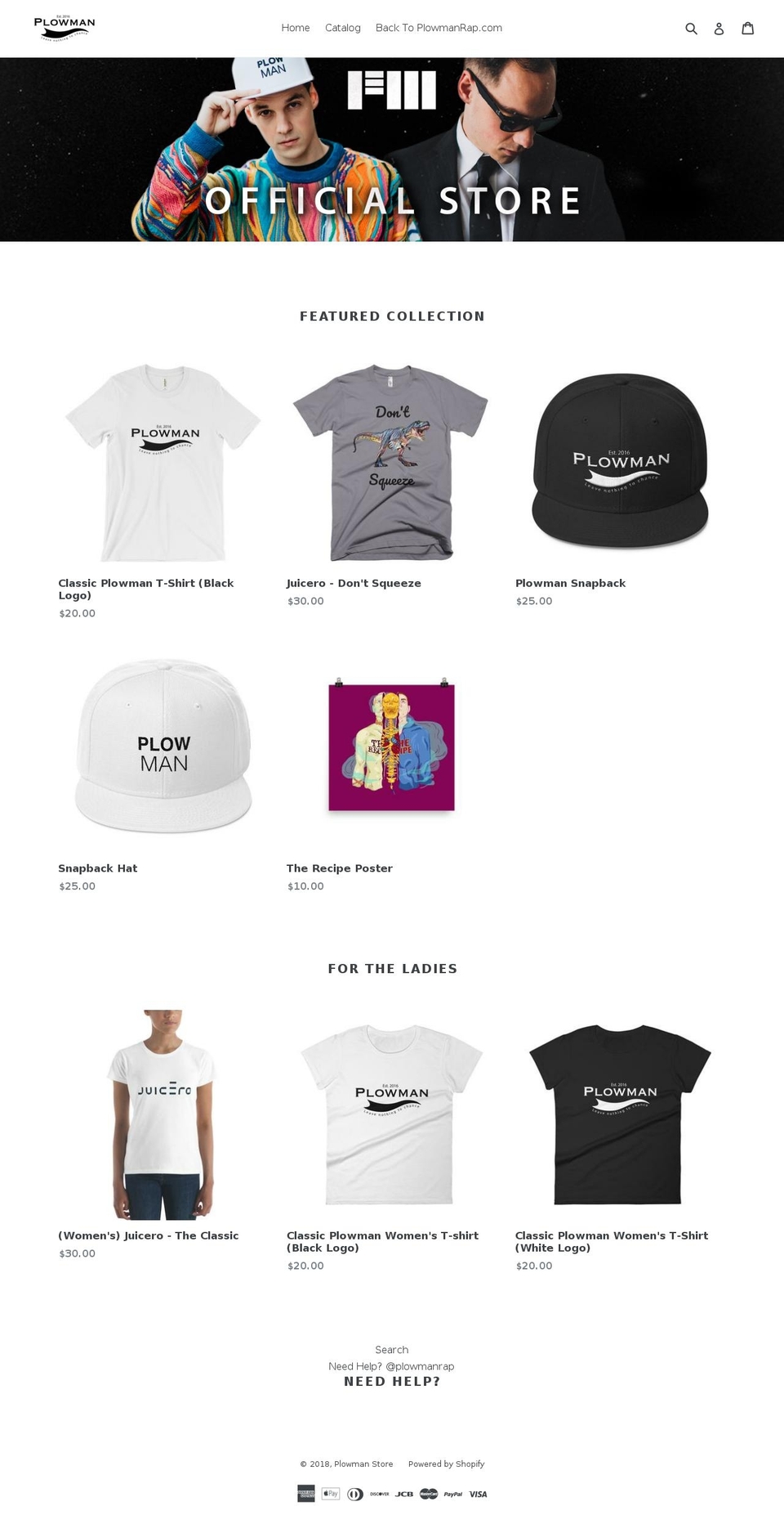 plowmanstore.com — Shopify storefront screenshot