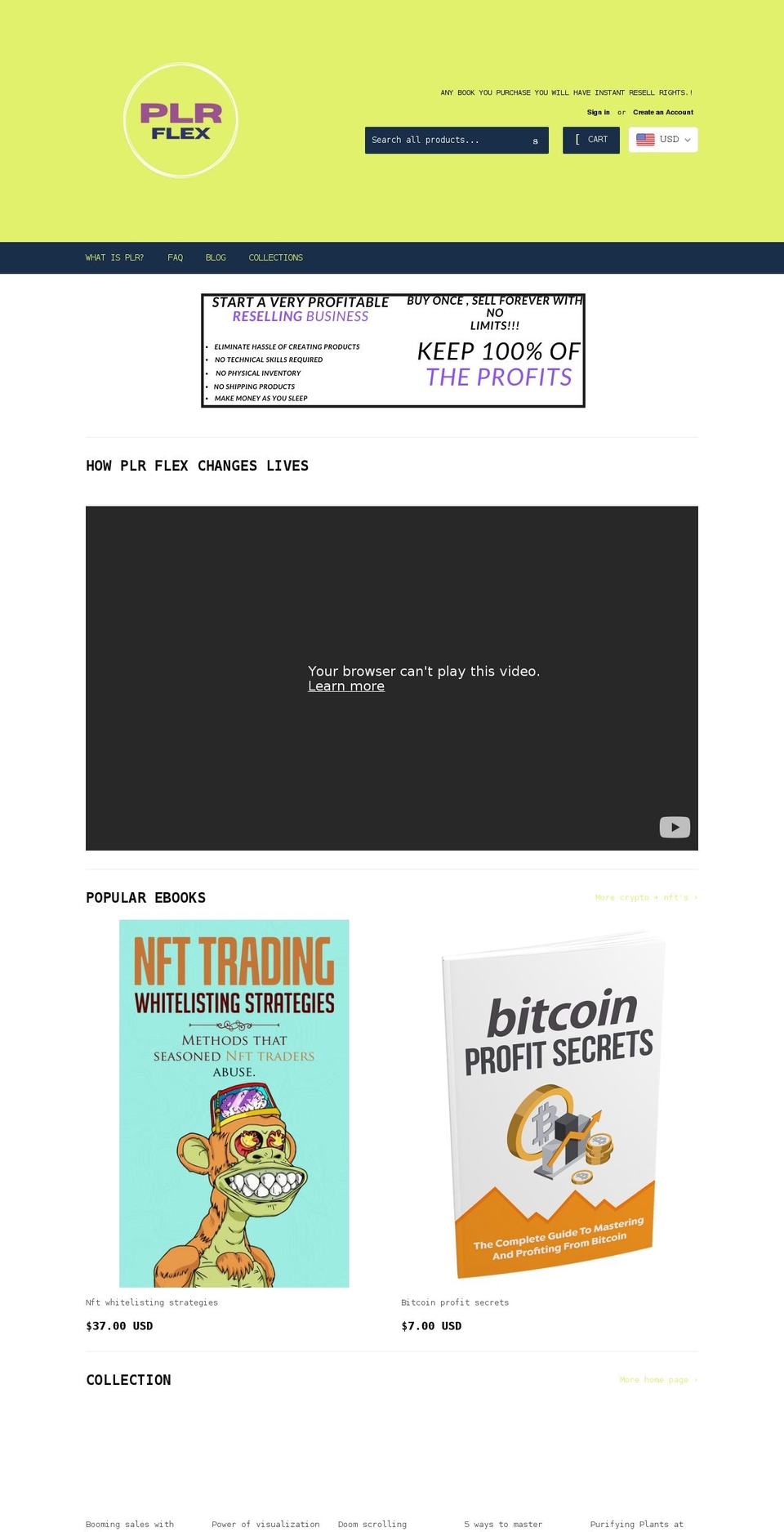 plrflex.com shopify website screenshot