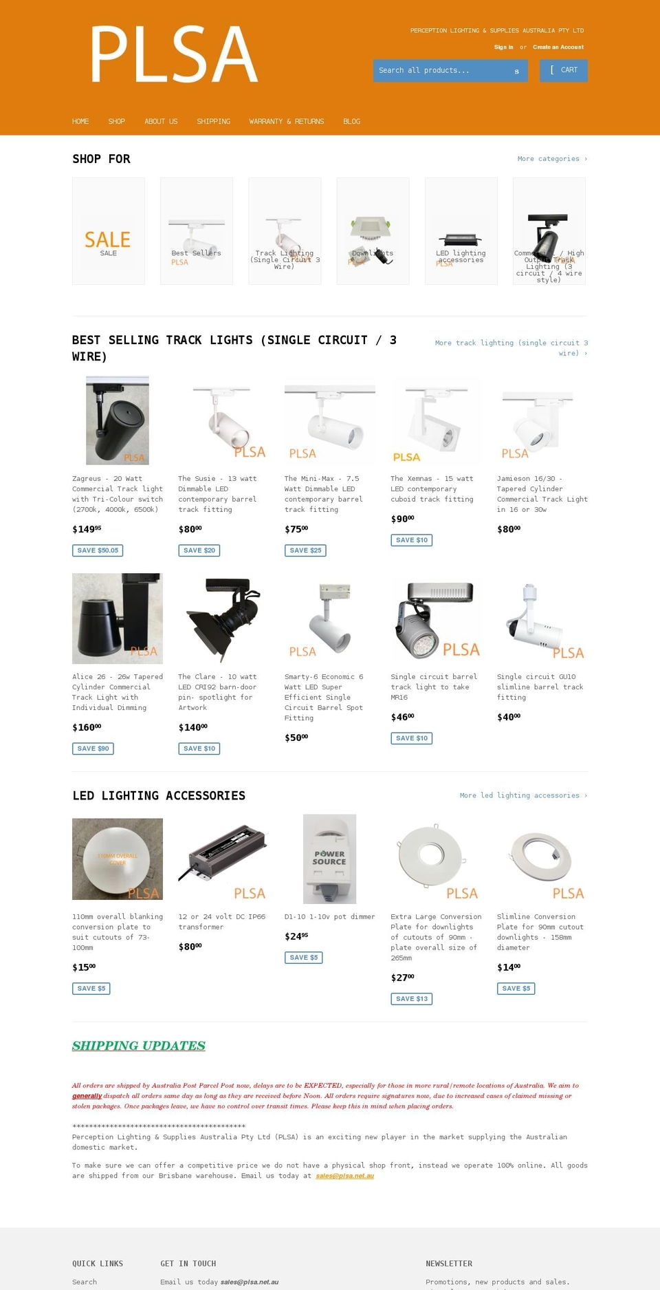 plsa.net.au shopify website screenshot