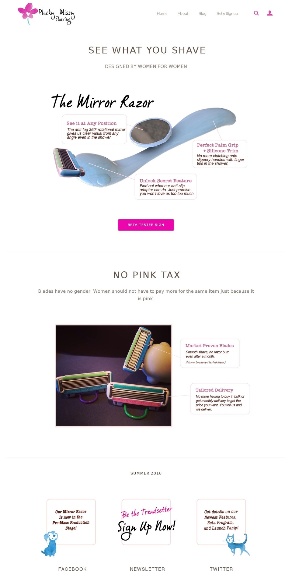 pluckymissyshaving.com shopify website screenshot