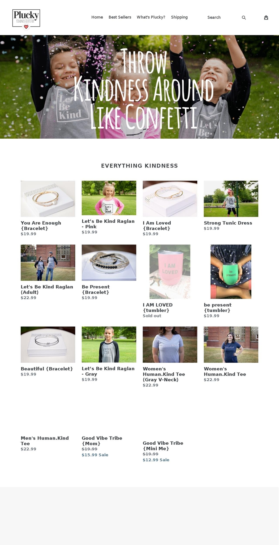 pluckyonline.com — Shopify storefront screenshot