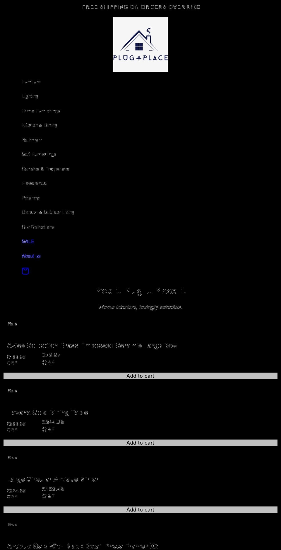 plugandplace.com shopify website screenshot