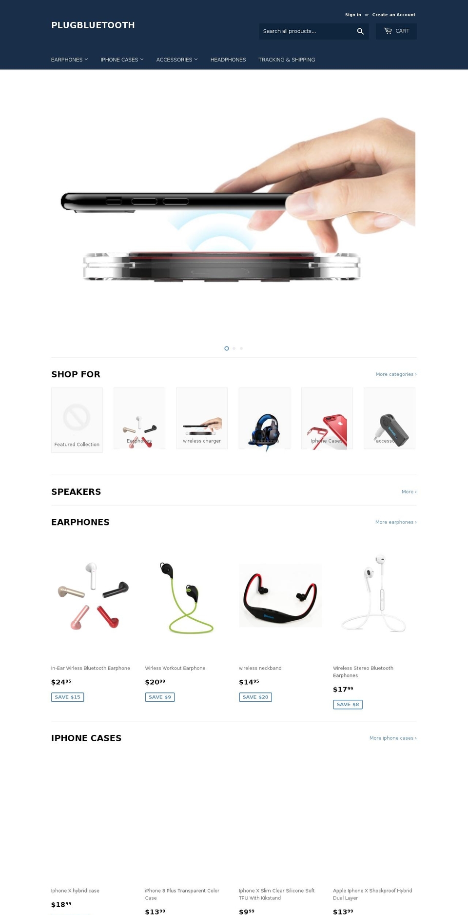 plugbluetooth.com — Shopify storefront screenshot