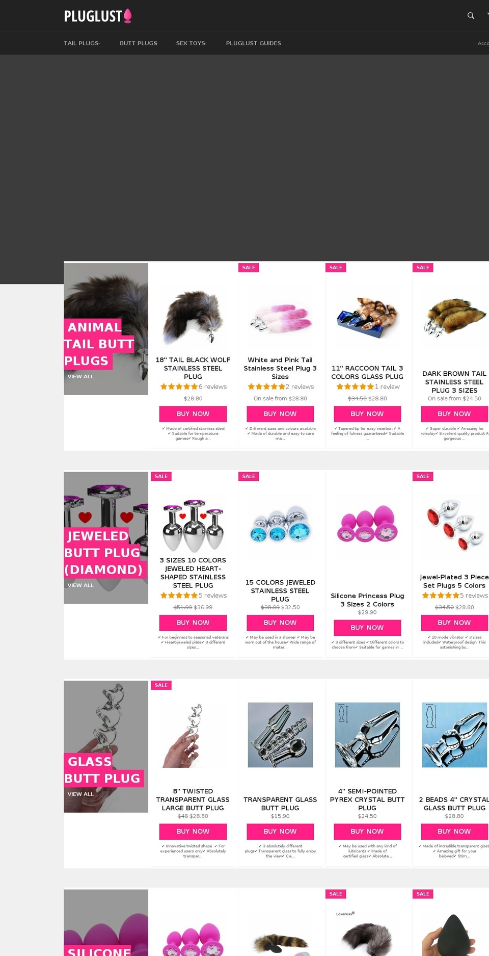 pluglust.com shopify website screenshot