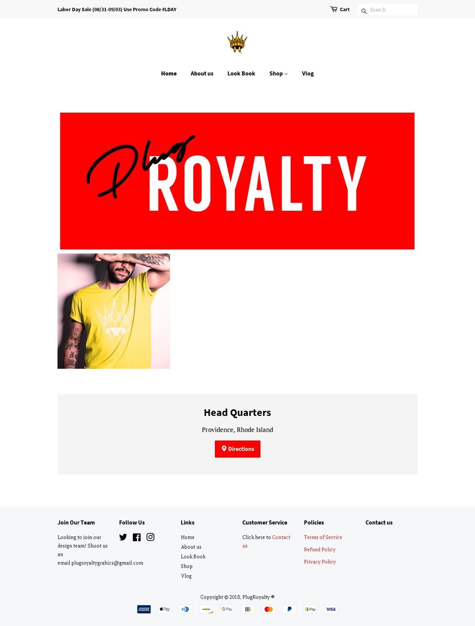 plugroyalty.com shopify website screenshot