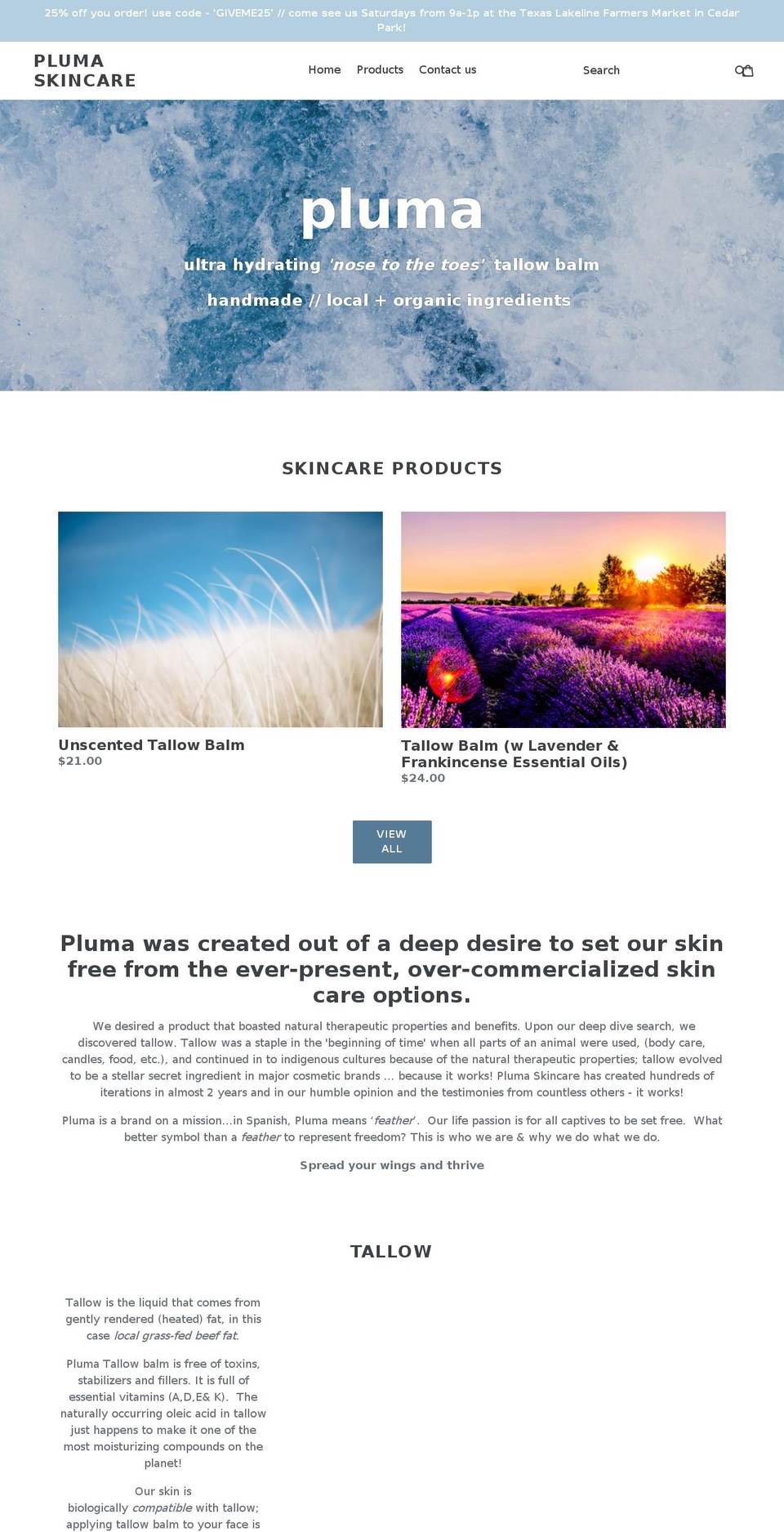 plumaskincare.com — Shopify storefront screenshot