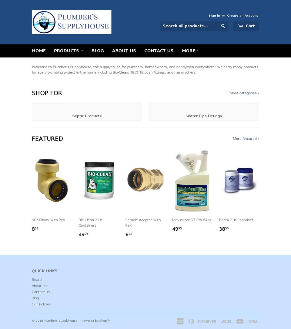 plumbers-supplyhouse.com — Shopify storefront screenshot
