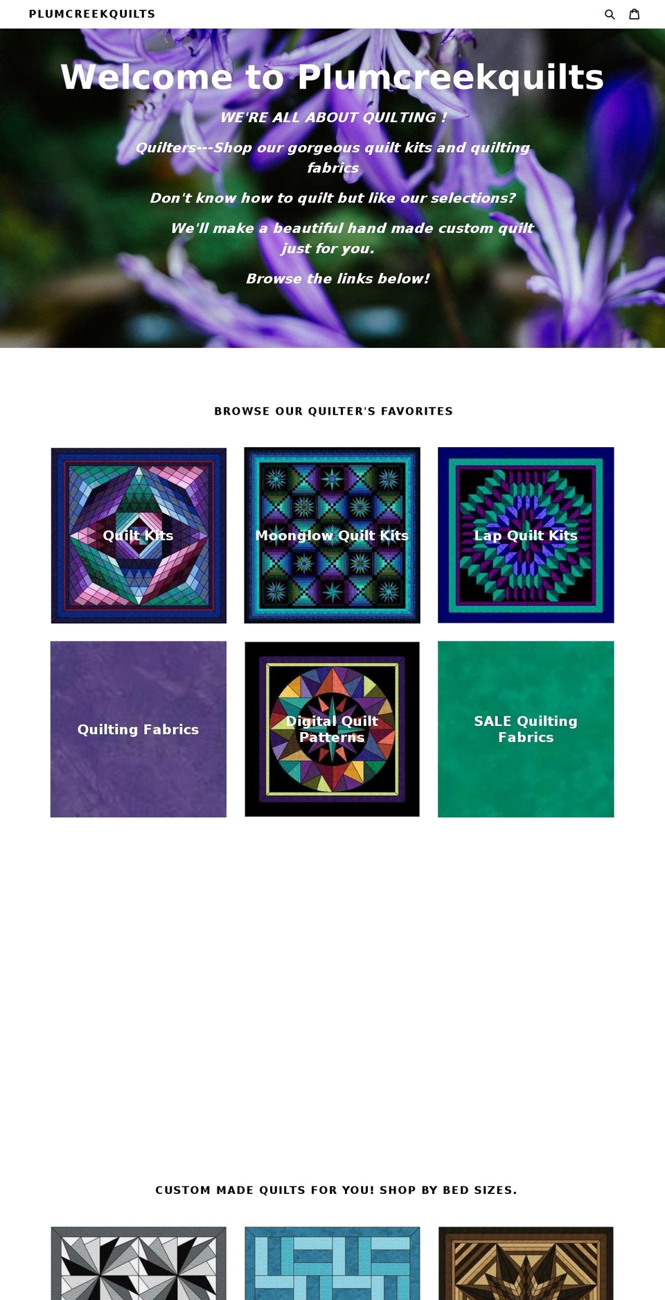 Copy of Debut Shopify theme site example plumcreekquilts.com