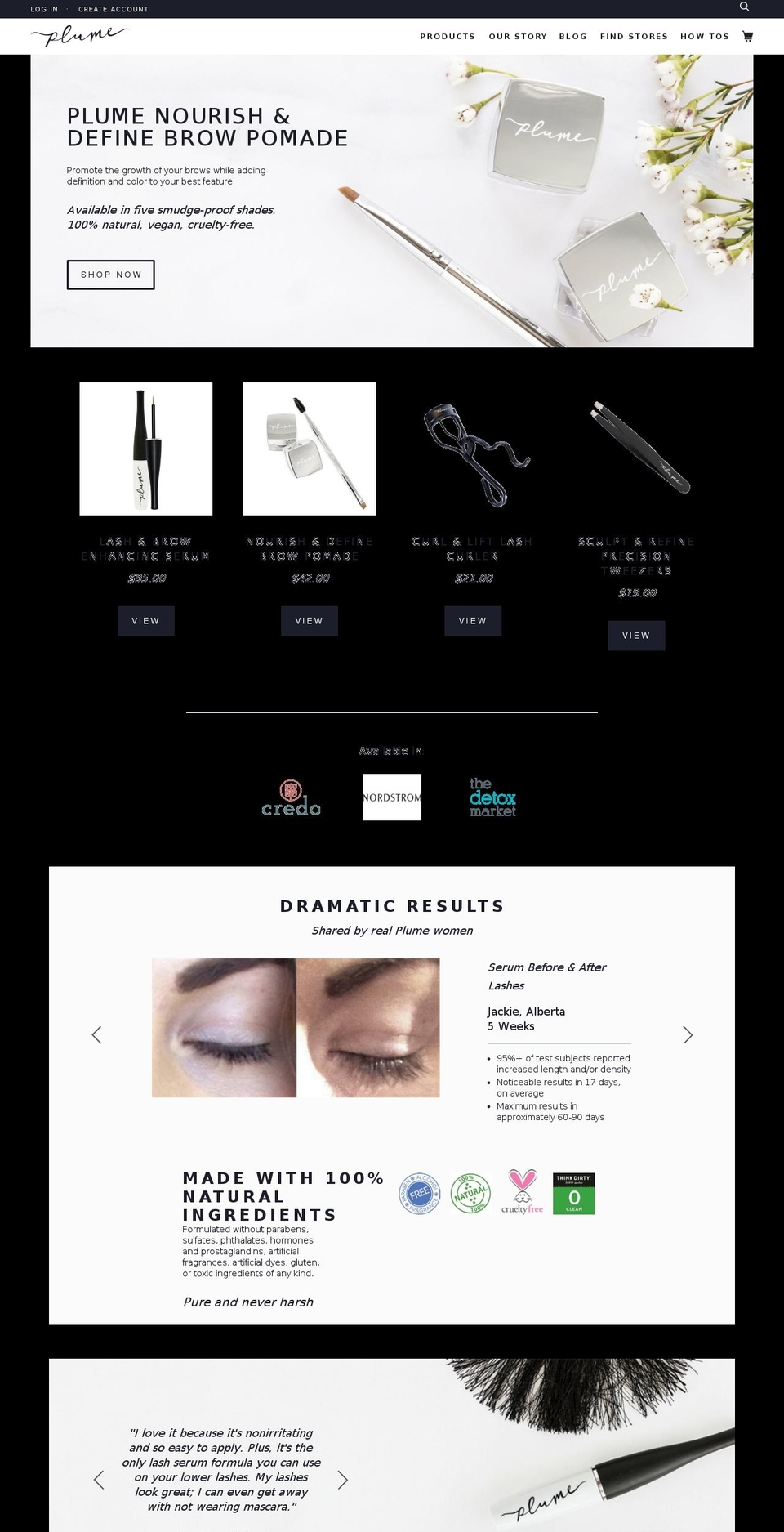 plume.ca shopify website screenshot