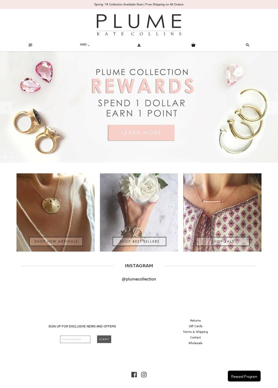 plumecollection.com shopify website screenshot