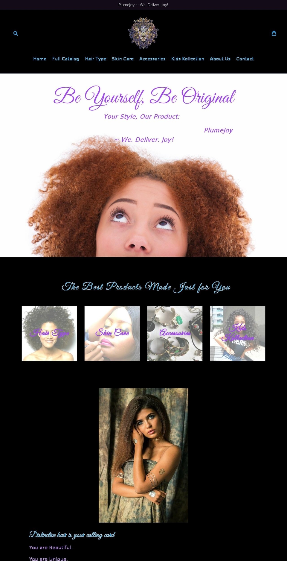 plumejoy.com shopify website screenshot