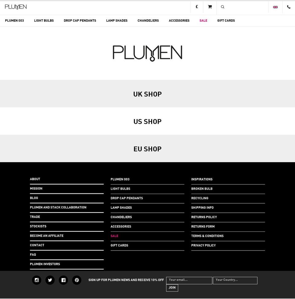 plumenshop.com shopify website screenshot