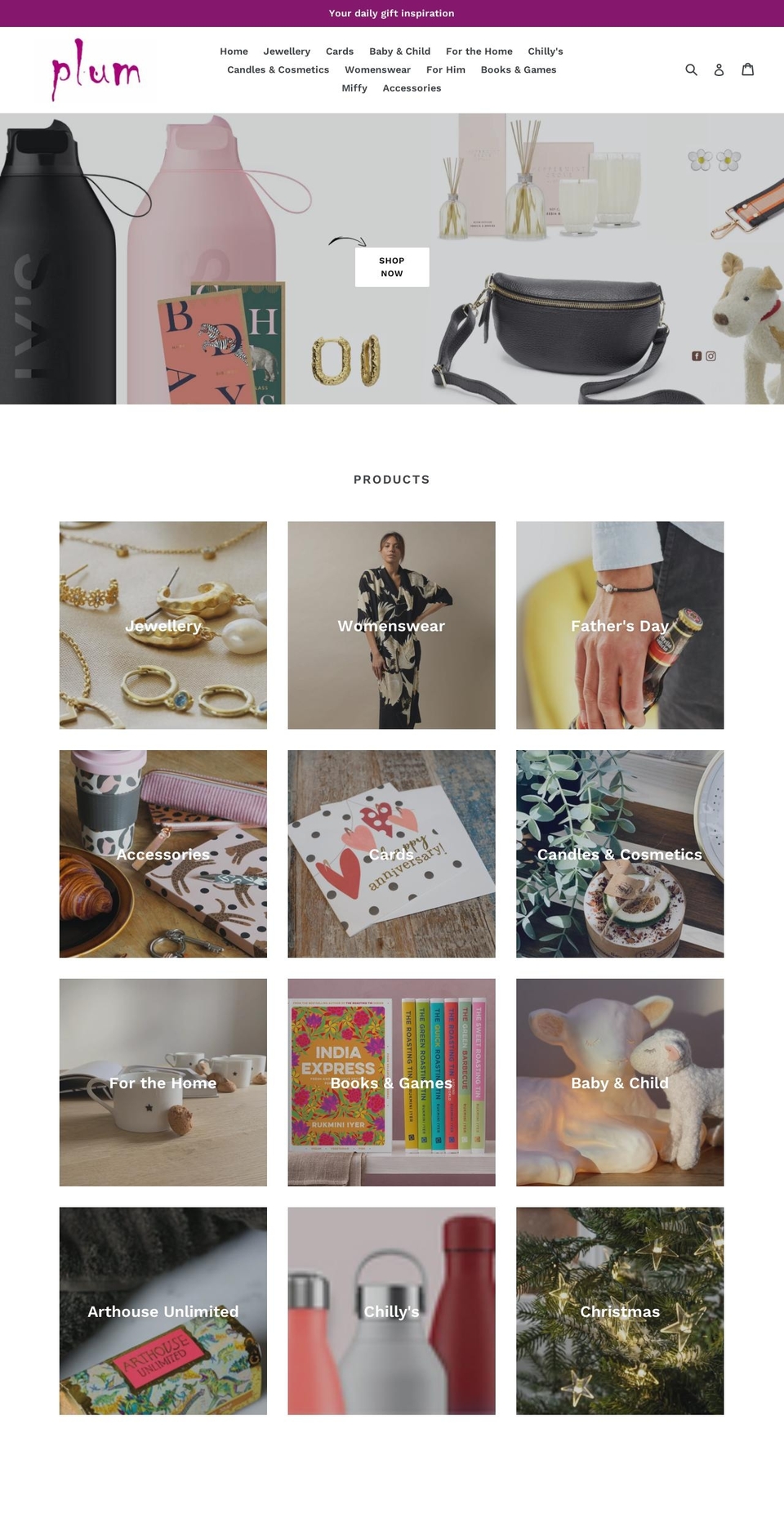 plumpresents.co.uk shopify website screenshot
