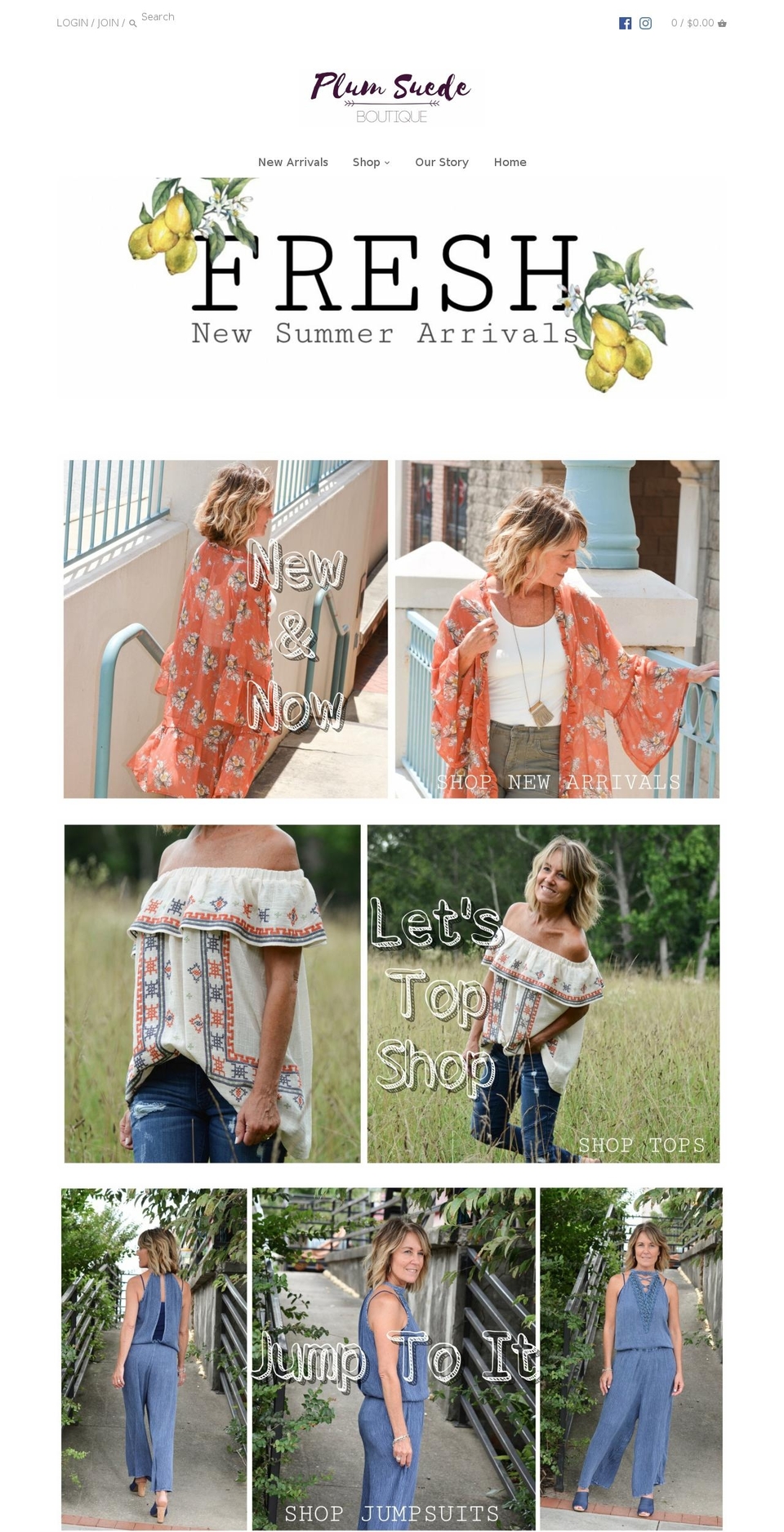 plumsuedeboutique.com — Shopify storefront screenshot