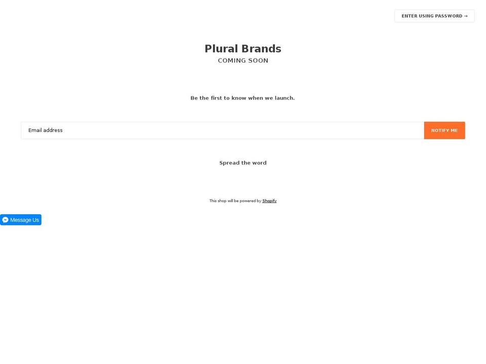 pluralbrands.com — Shopify storefront screenshot