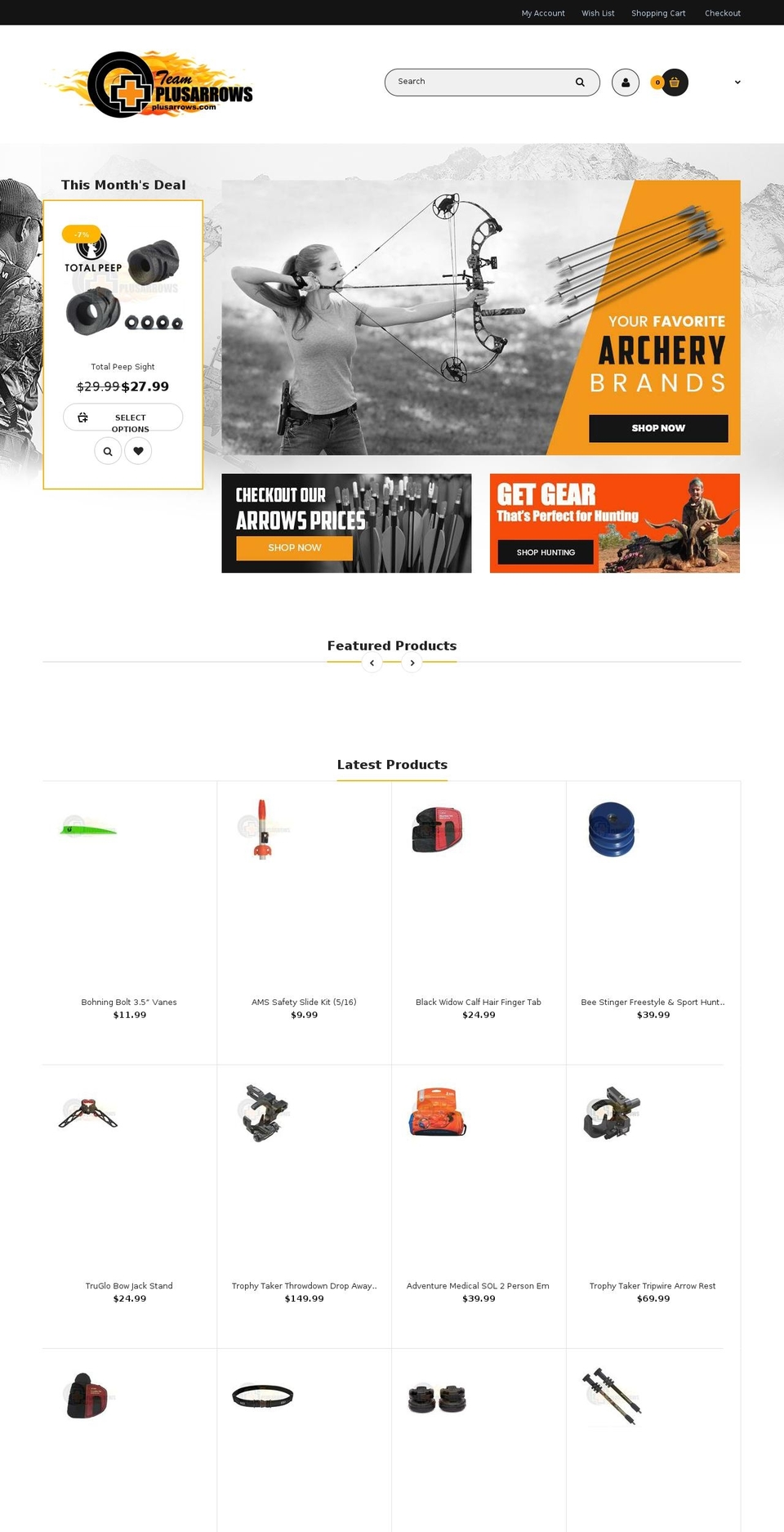 plusarrows.com shopify website screenshot