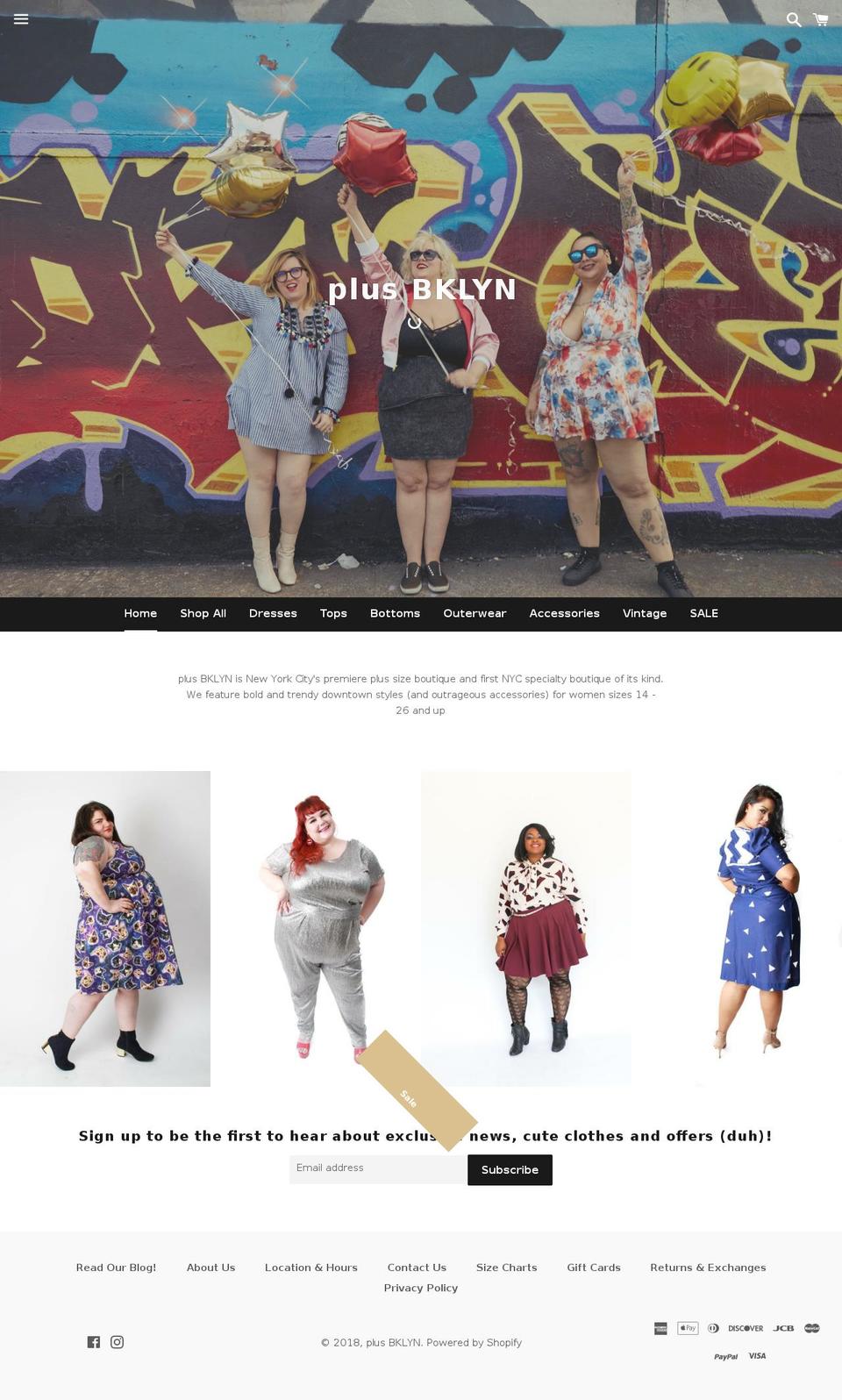 plusbklyn.com shopify website screenshot