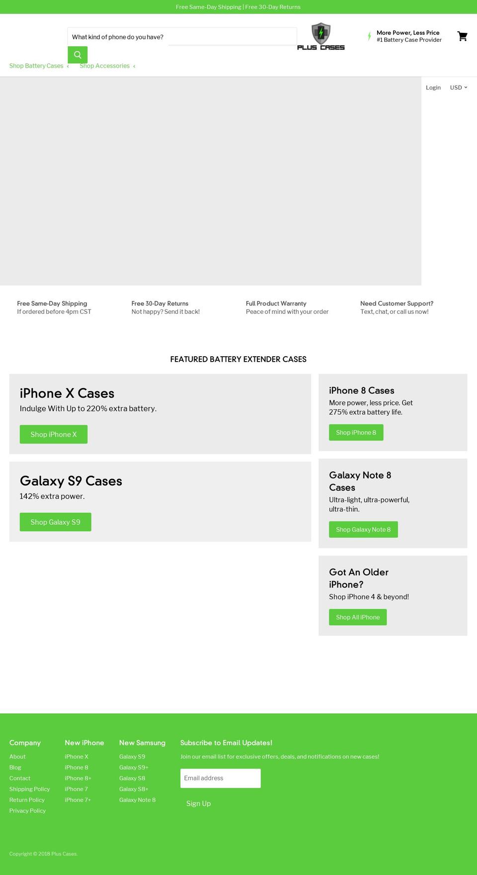 pluscases.com shopify website screenshot