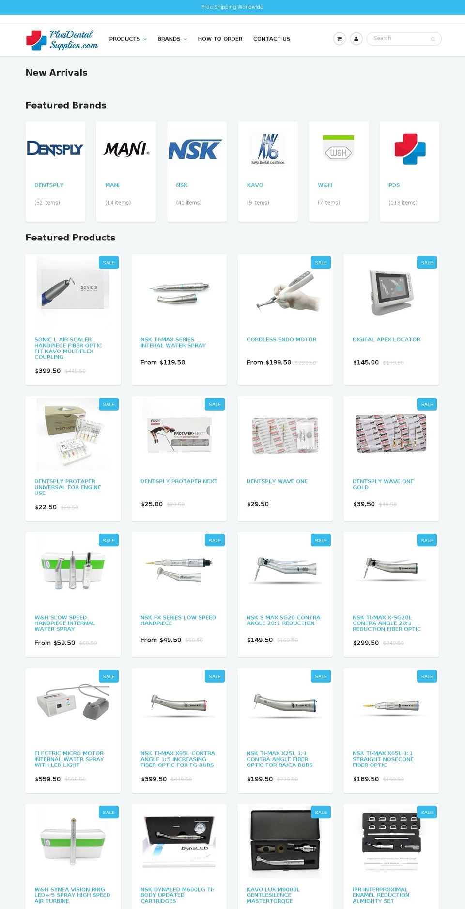 plusdentalsupplies.com shopify website screenshot