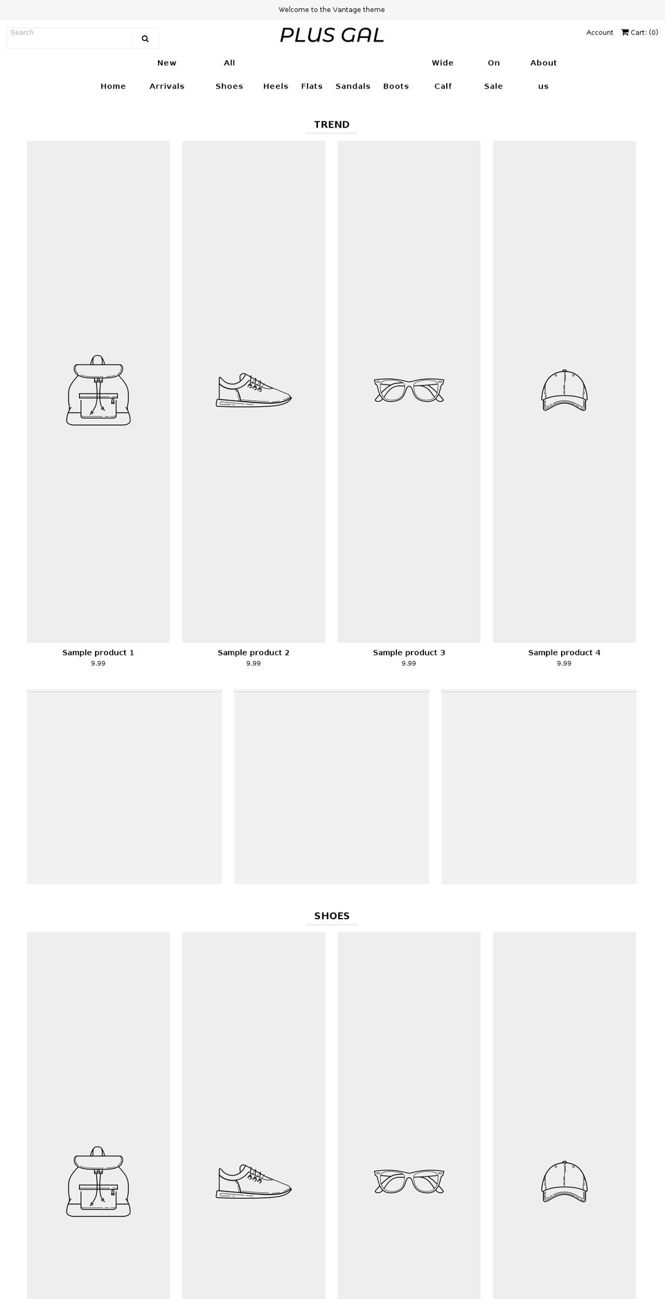 plusgal.com — Shopify storefront screenshot