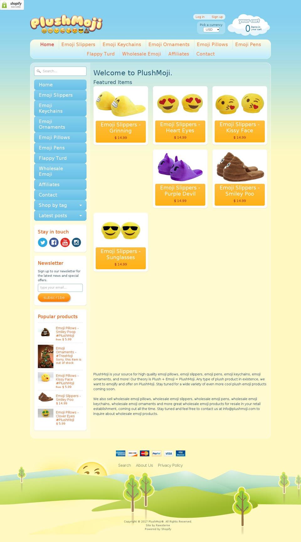 plush-moji.com shopify website screenshot
