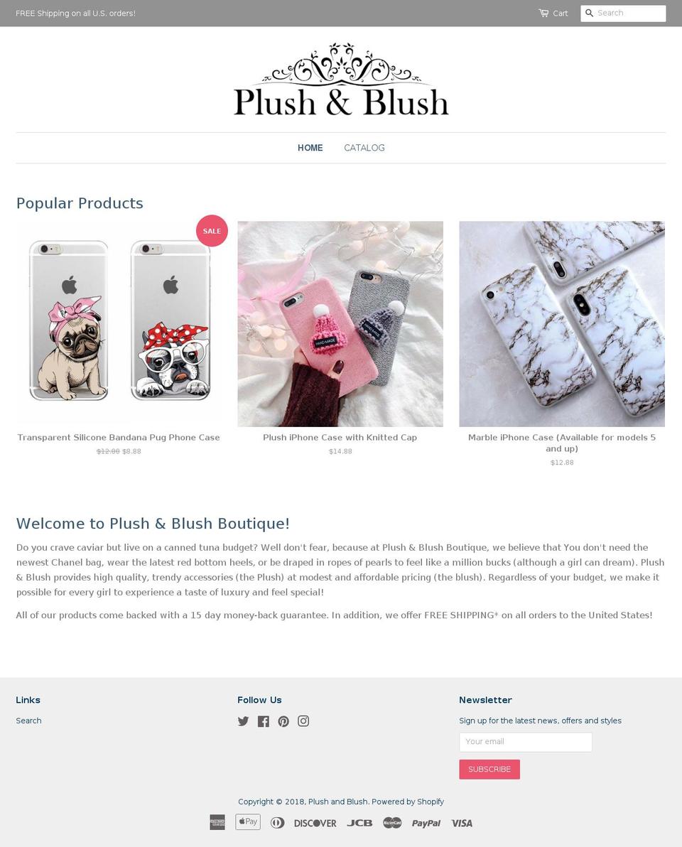 plushandblush.com — Shopify storefront screenshot