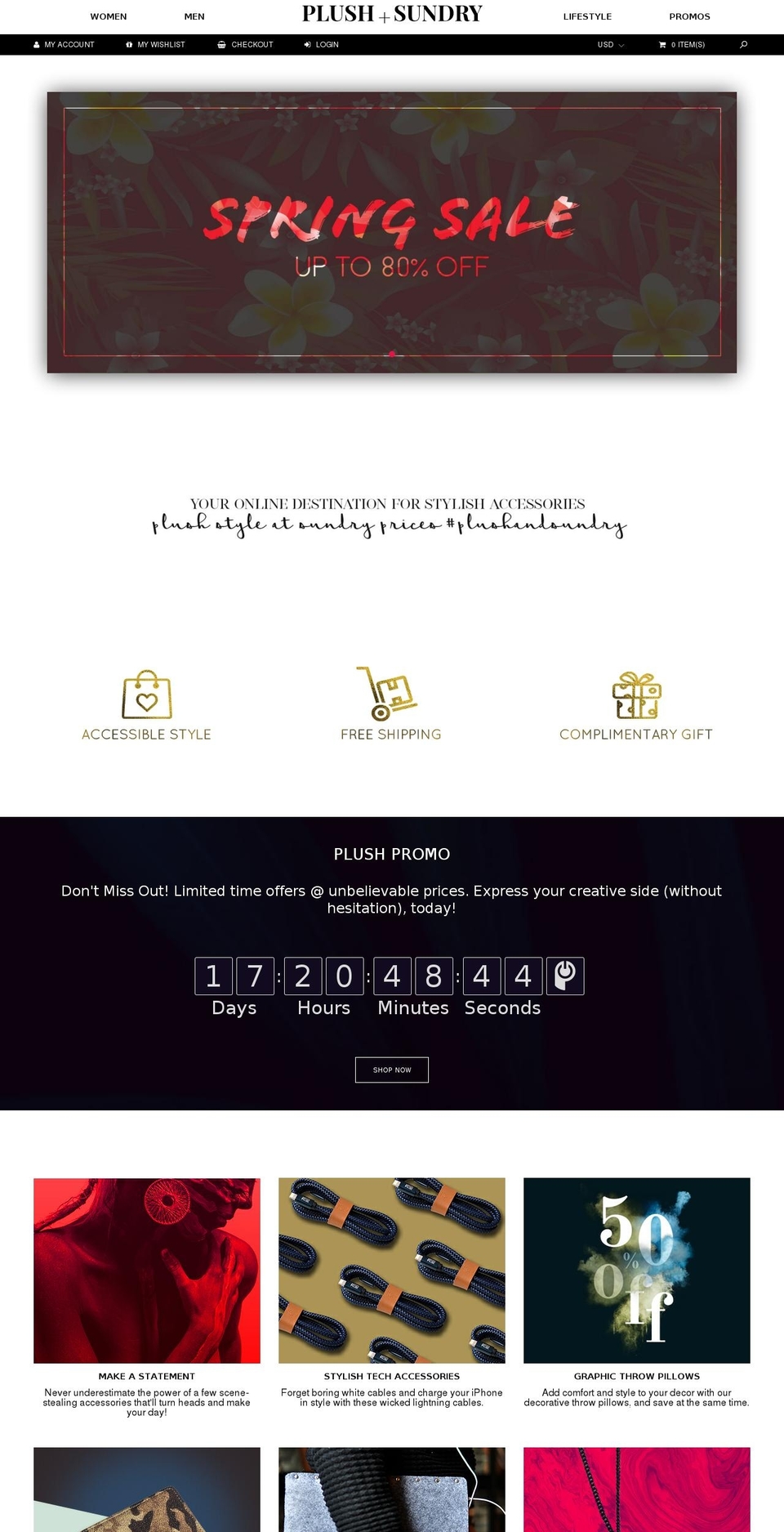 plushandsundry.com shopify website screenshot