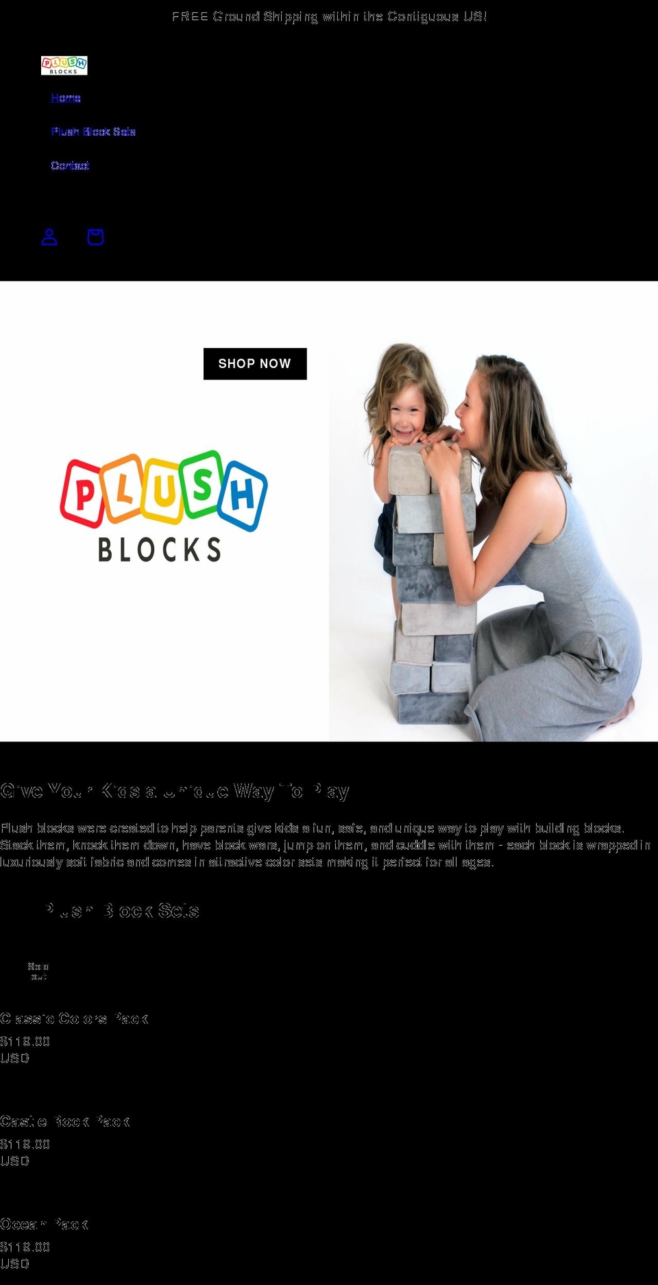 plushblocks.com shopify website screenshot