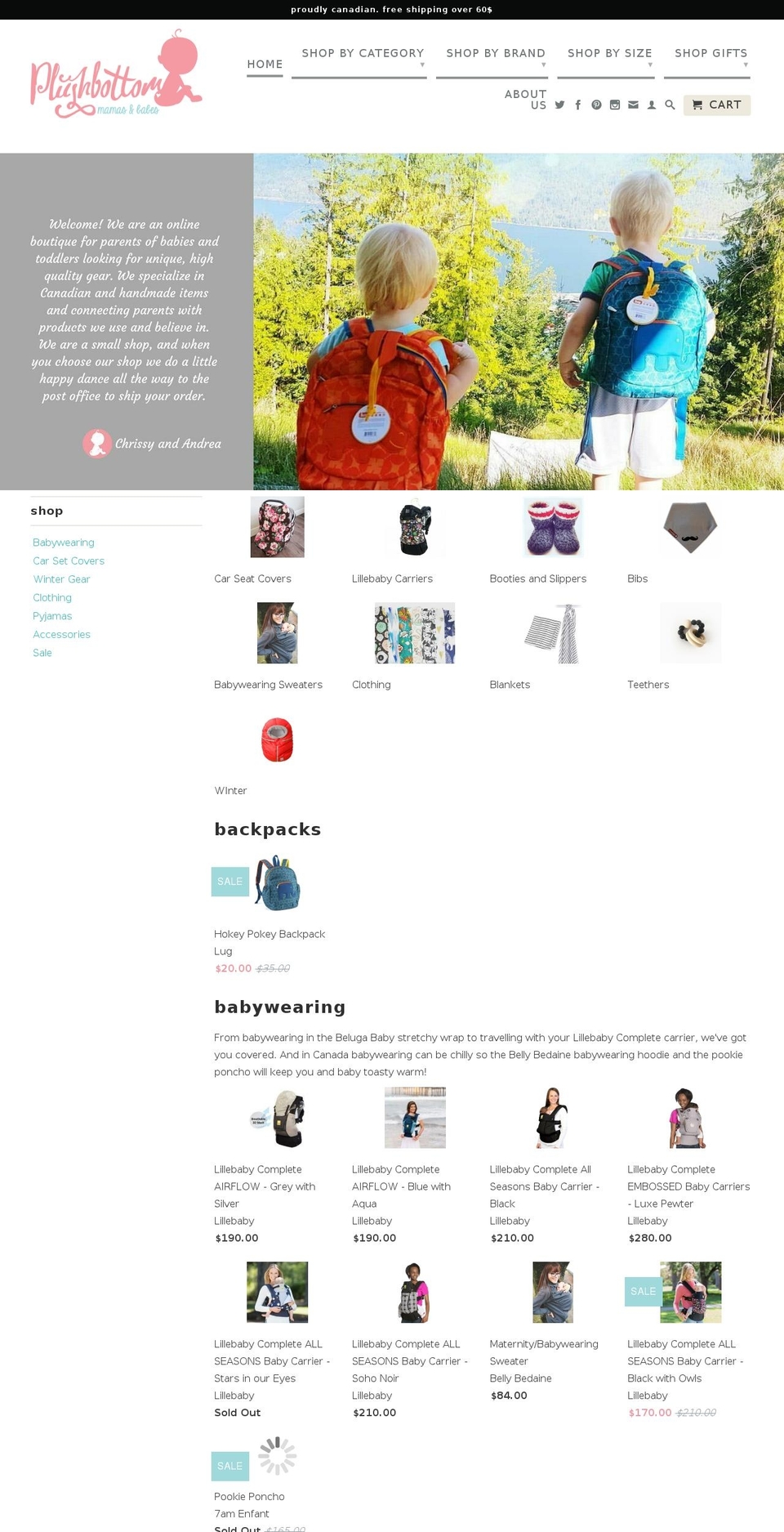 plushbottom.ca shopify website screenshot