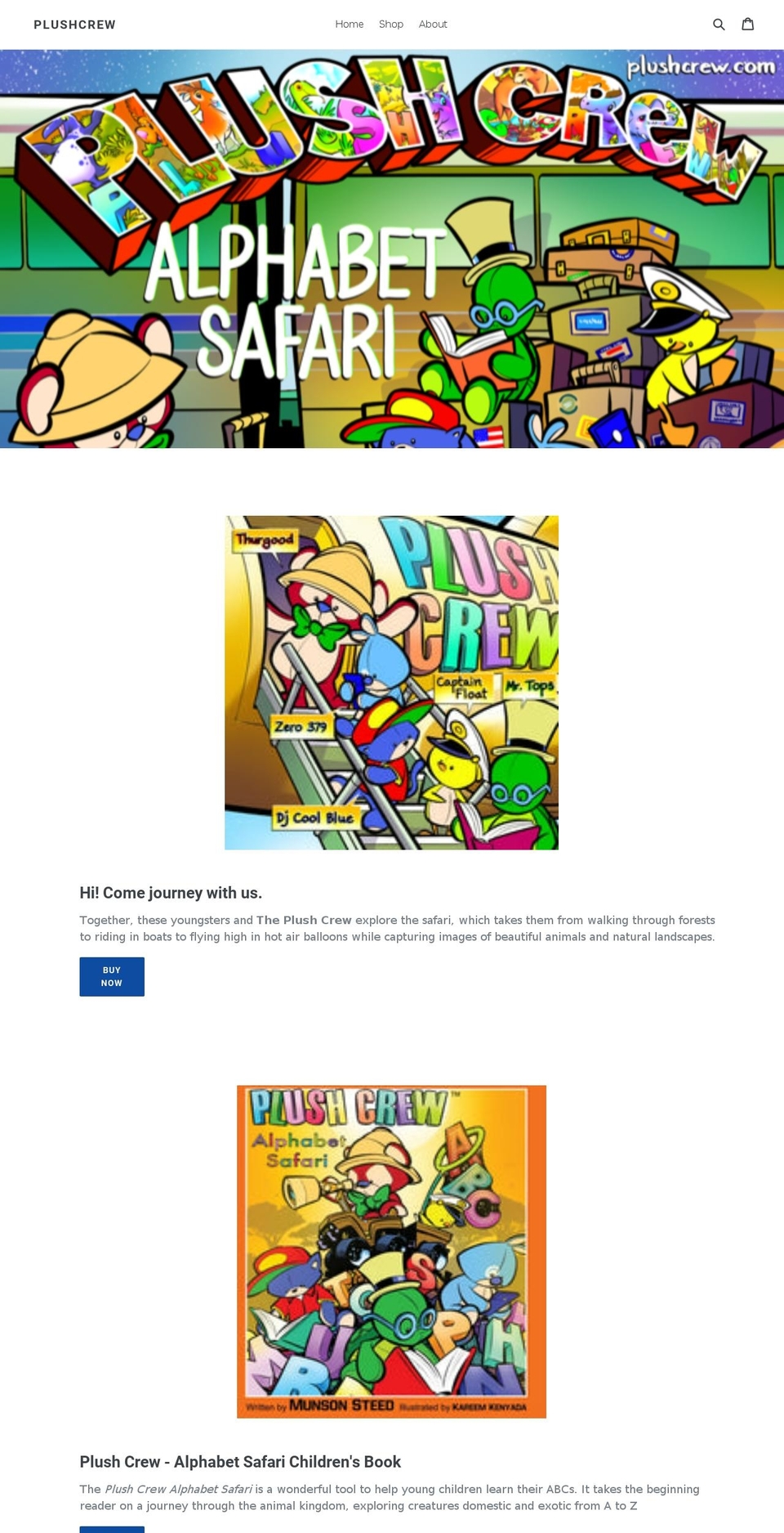 plushcrew.com shopify website screenshot