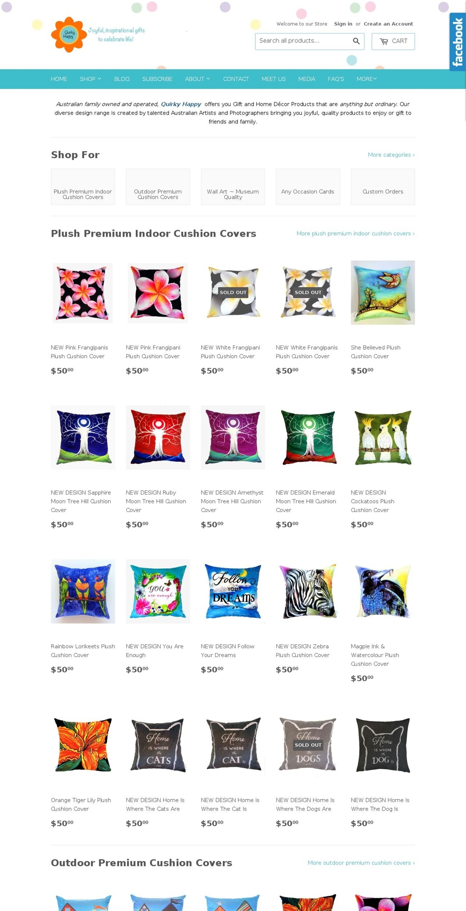 plushcushions.com shopify website screenshot