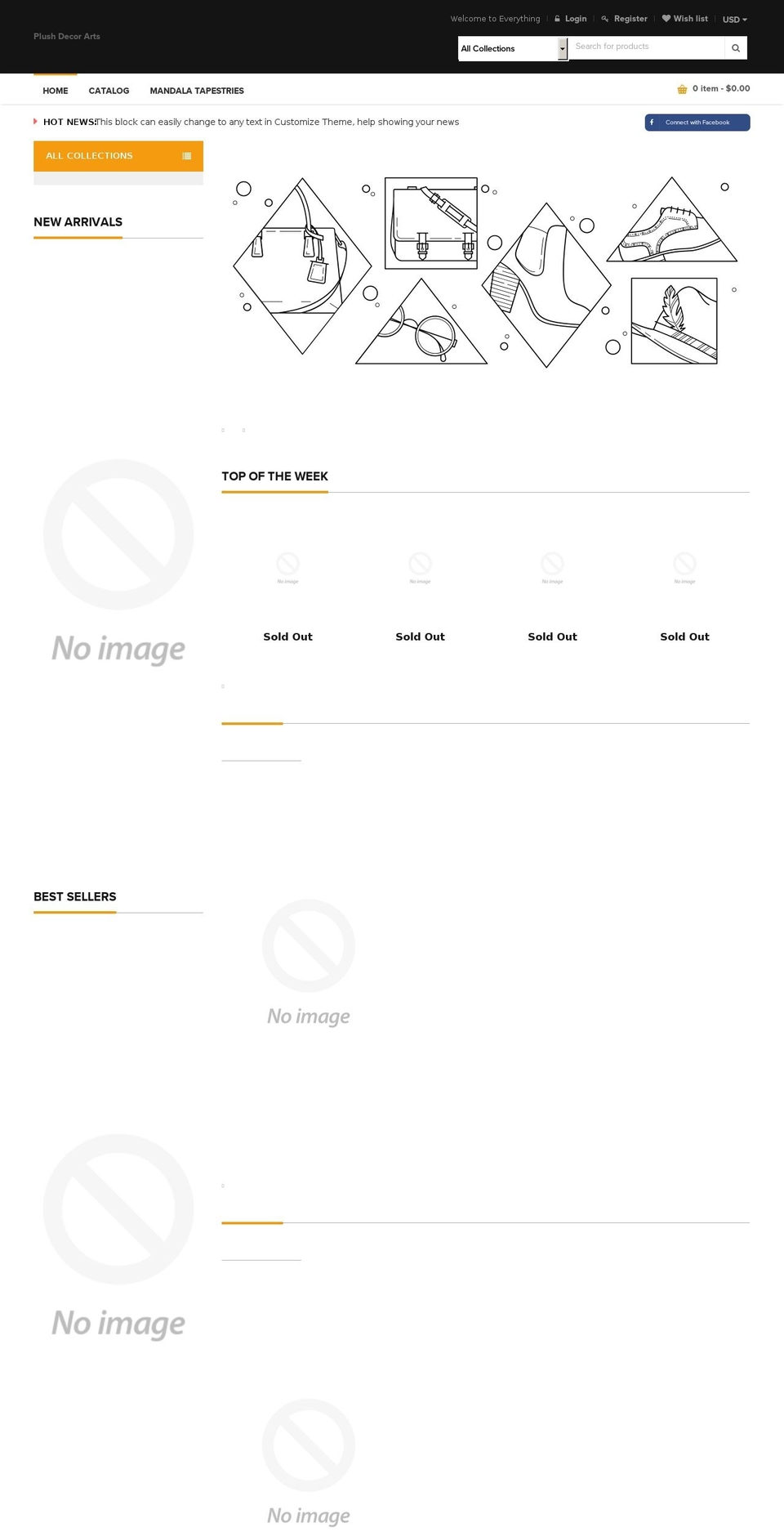 plushdecorarts.com — Shopify storefront screenshot
