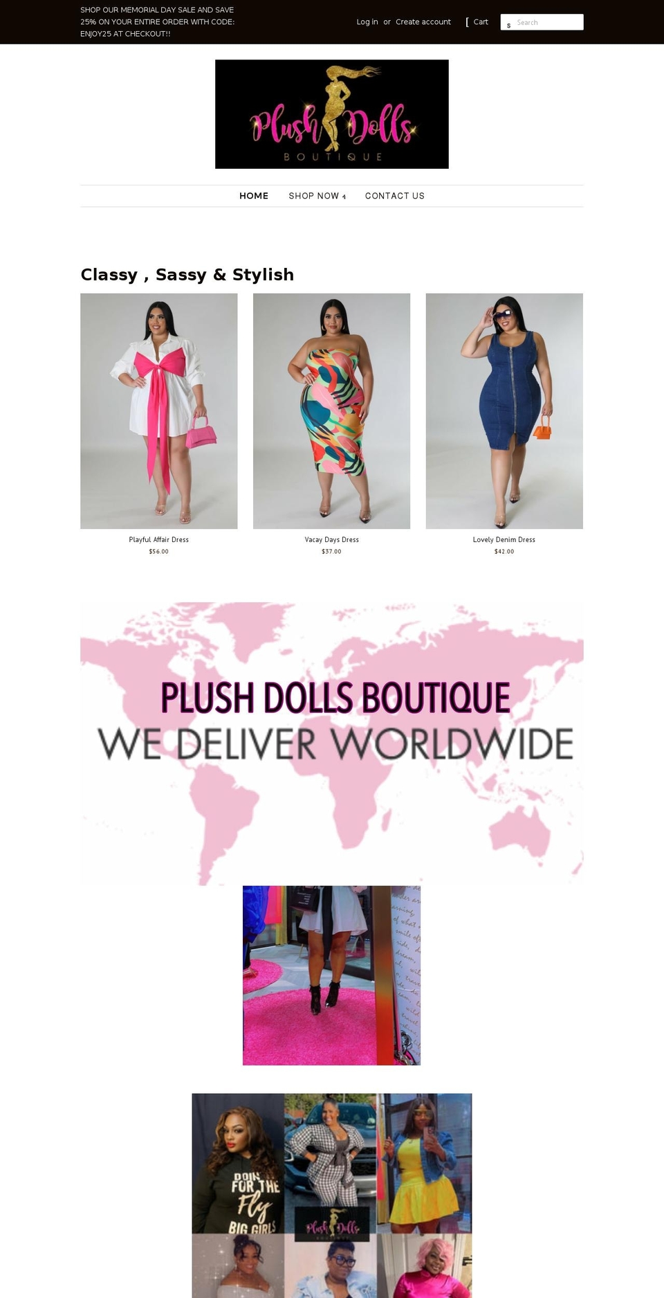plushdollsboutiqueny.com — Shopify storefront screenshot