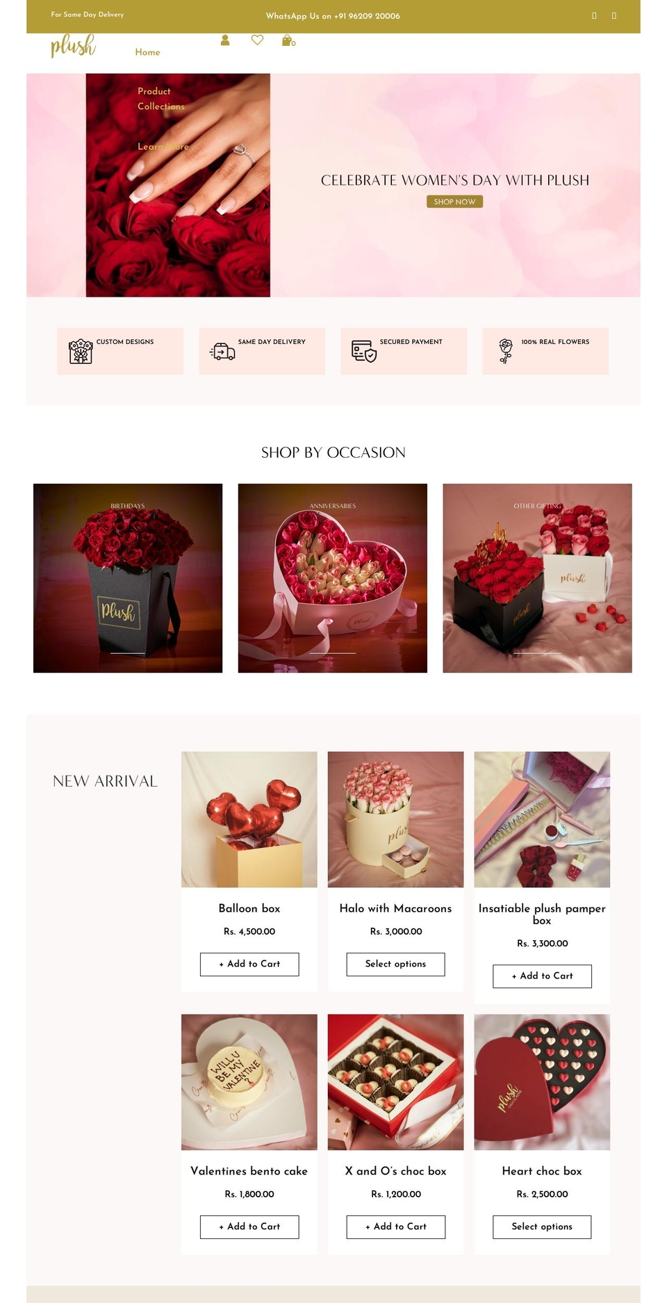 plushfloralcompany.com — Shopify storefront screenshot