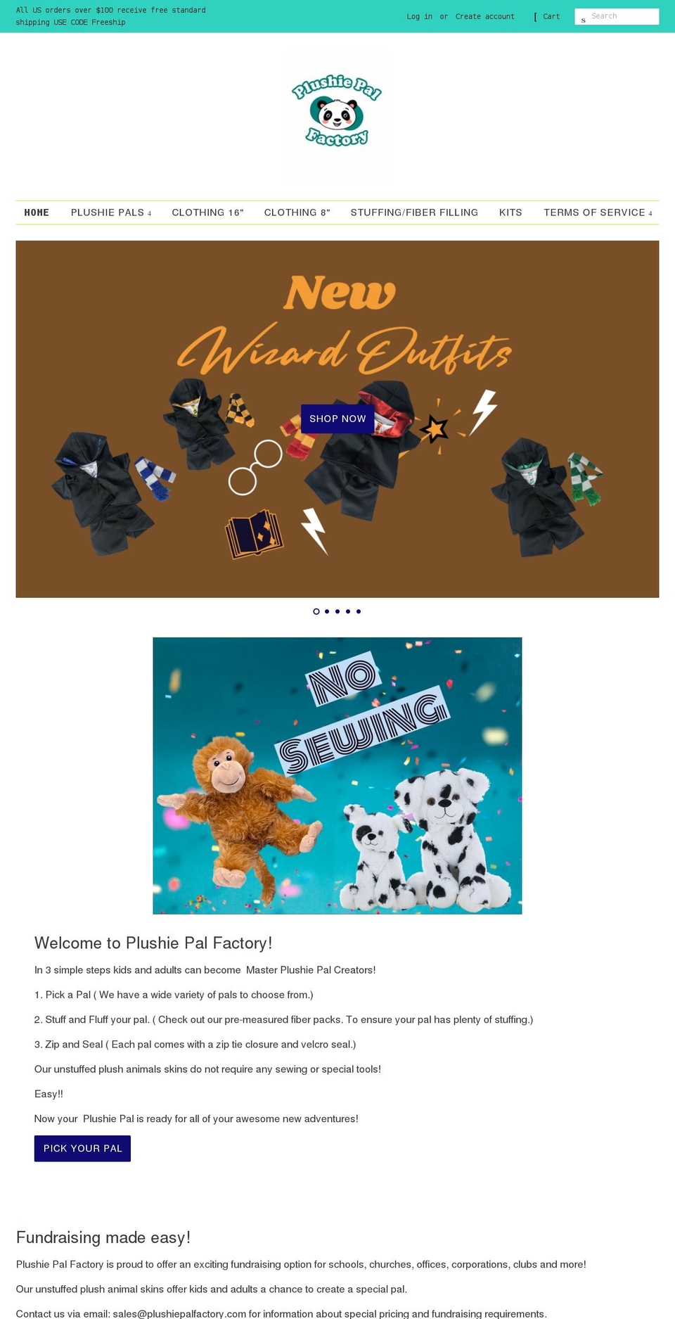 plushiepalfactory.com shopify website screenshot