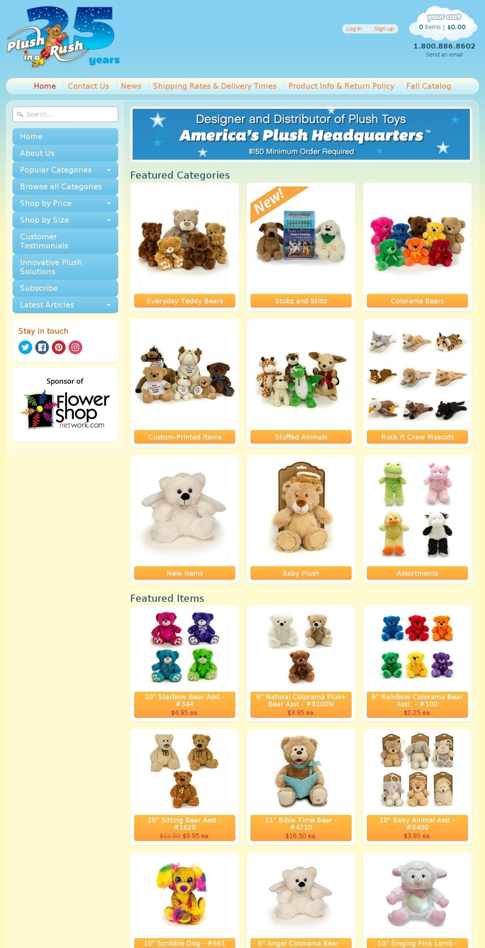 plushinarush.com shopify website screenshot