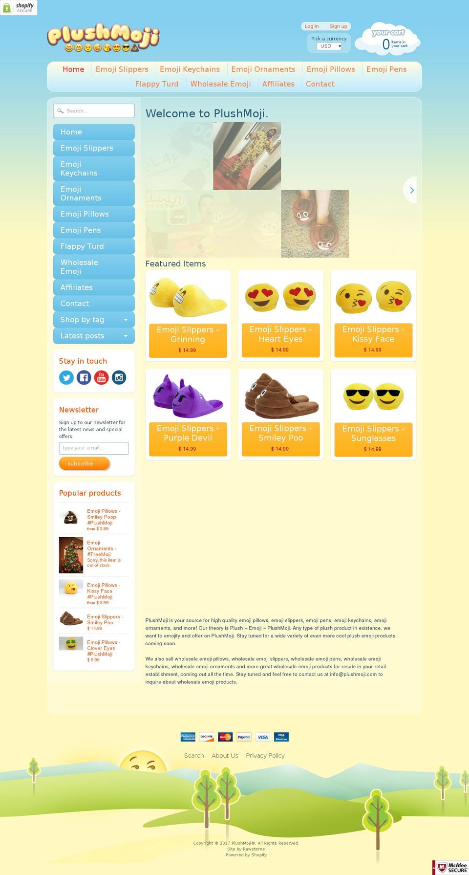 plushmoticon.com shopify website screenshot