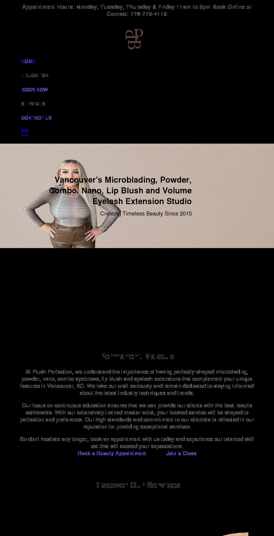 plushperfections.com shopify website screenshot