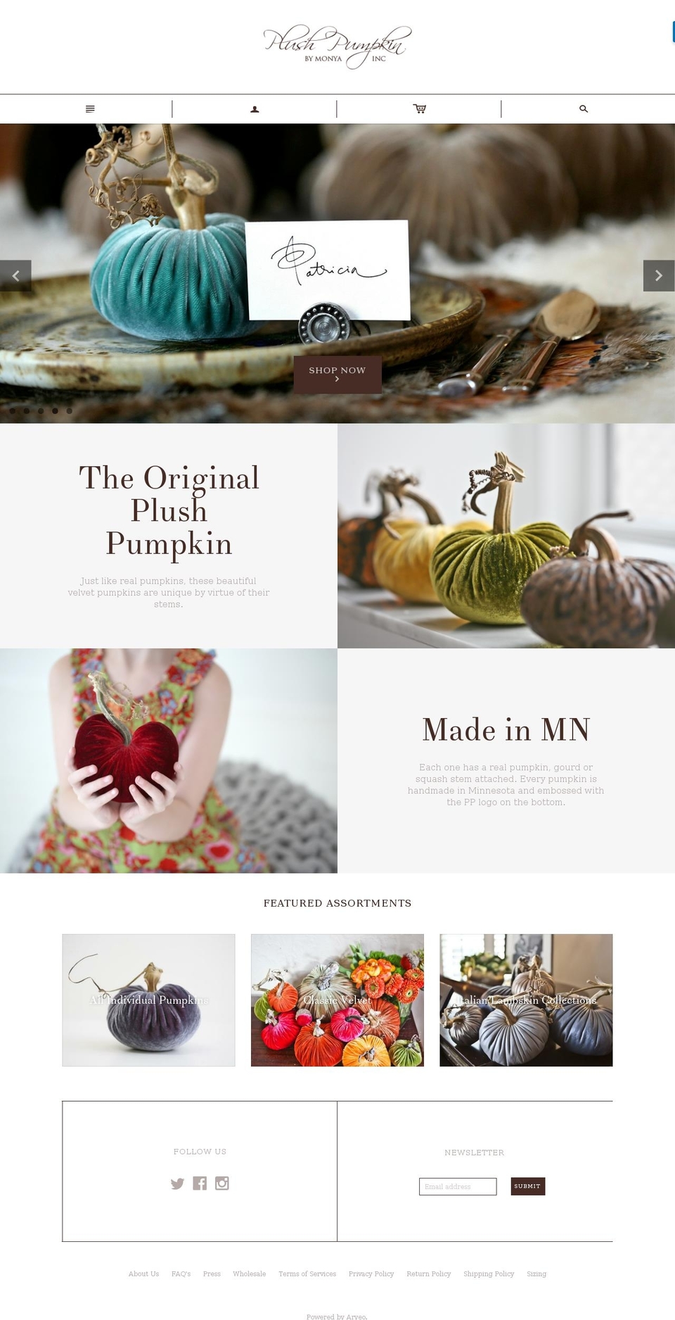 plushpumpkin.com shopify website screenshot