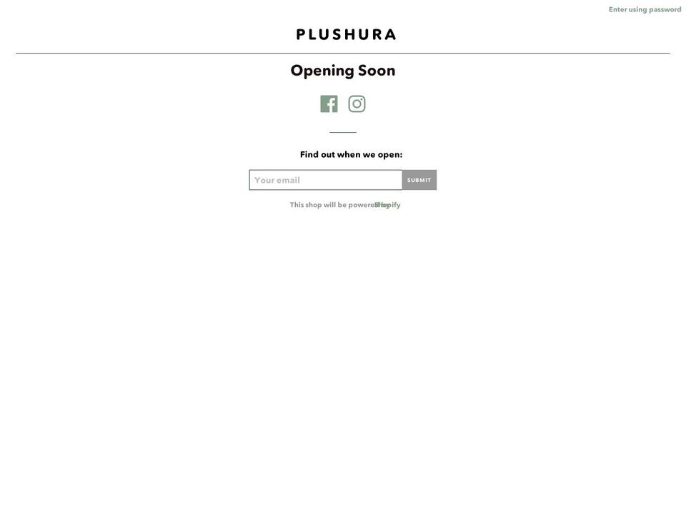 plushura.com shopify website screenshot