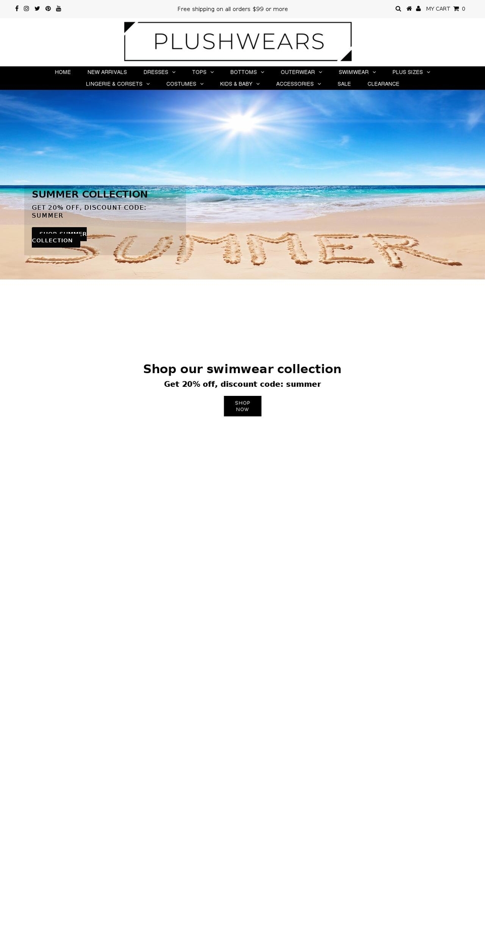 plushwears.com — Shopify storefront screenshot