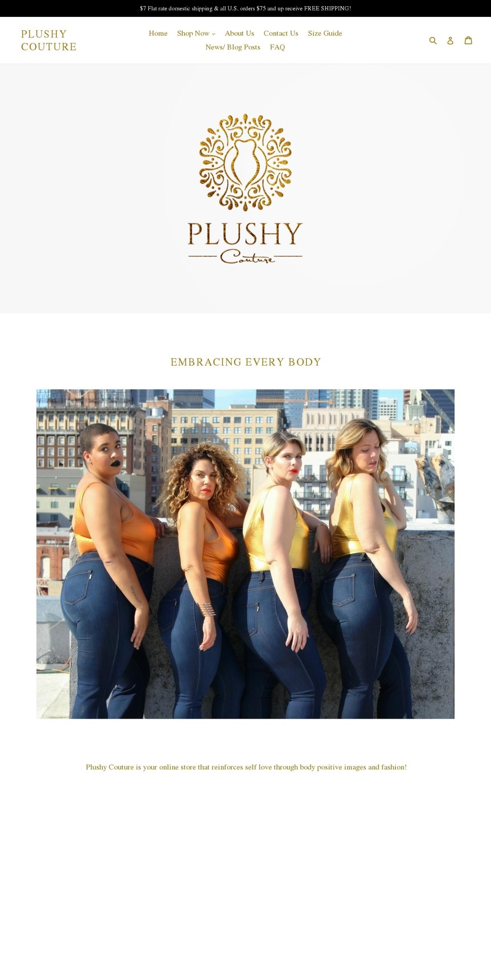 plushycouture.com — Shopify storefront screenshot