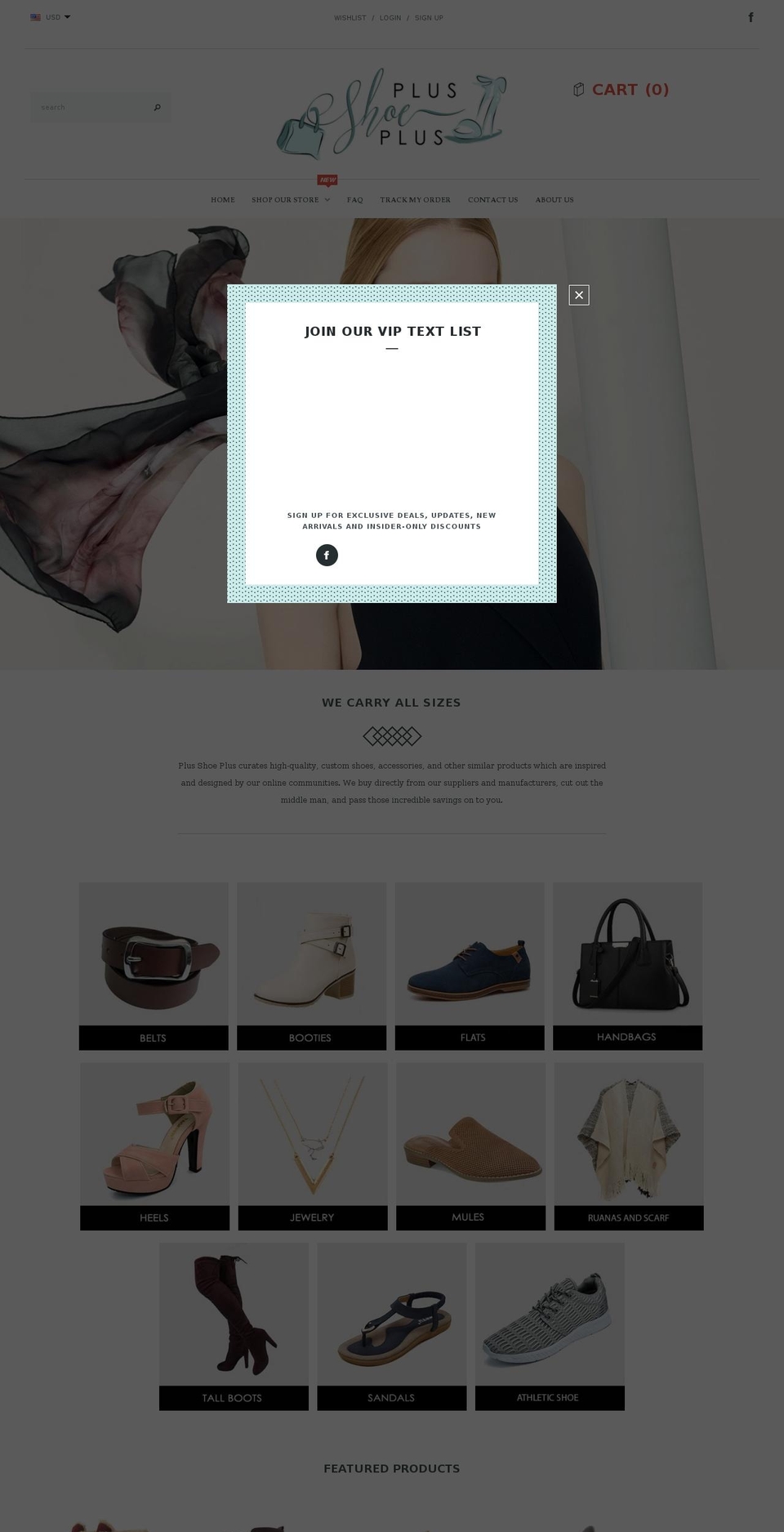 January 2018 Shopify theme site example plusshoeplus.com