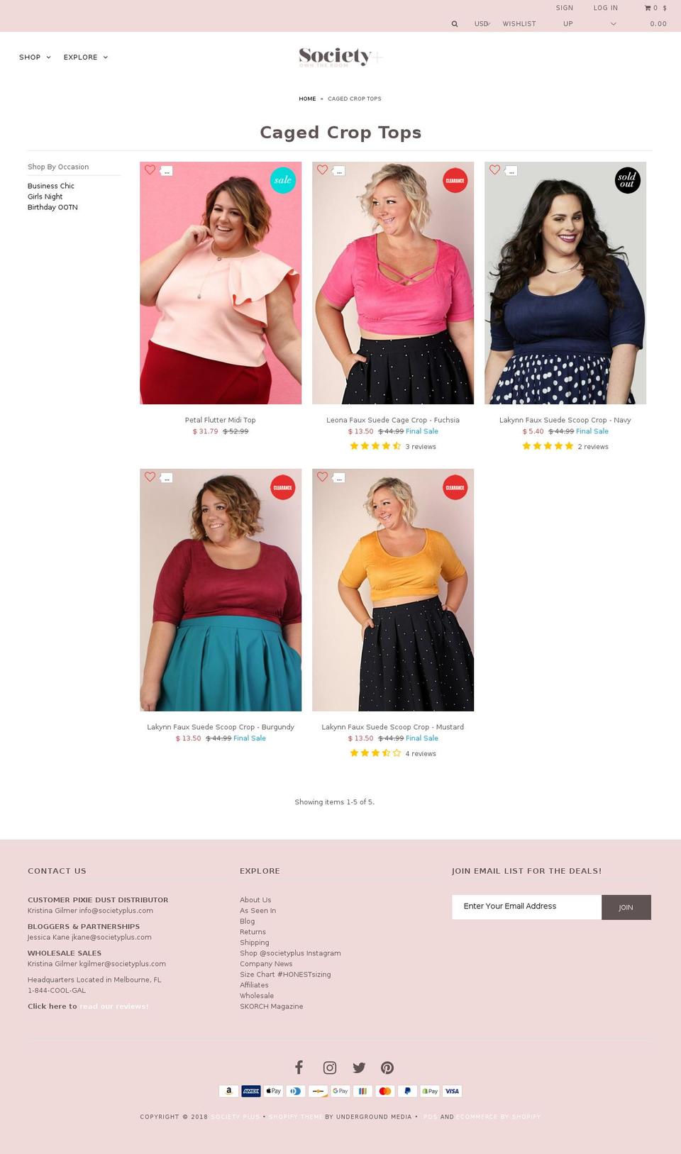plussizecroptop.com — Shopify storefront screenshot